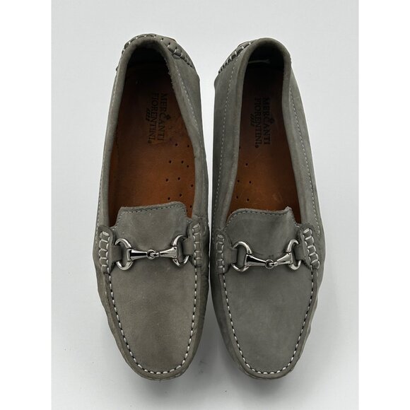 Mercanti Fiorentini Loafers‎ Womens 6 Gray Nubuck Leather Horsebit Moccasins - Picture 5 of 8